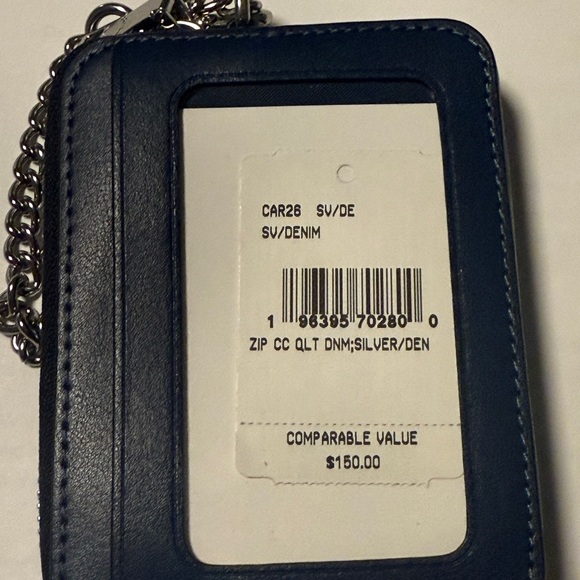 COACH DENIM AND LEATHER WRISTLET